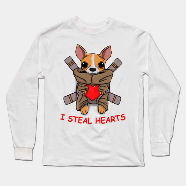 I Steal Hearts funny Chihuahua Dog Gift for Valentines Day T-Shirt Long Sleeve T-Shirt by nayakiiro